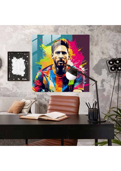 Lionel Messi Cam Duvar Sanatı - Pop Art'tan Esinlenen Cam Baskı - Lionel Messi, Cam Baskı, Pop Art'tan Esinlenen, Cam Sanatı, 30X30
