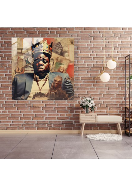 Nostaljik Notorious Büyük Cam Baskı - Vintage Albüm Kapakları Kolaj - Notorious Big, Cam Baskı, Ev Dekorasyonu, Cam Sanatı, 30X30 modelleri