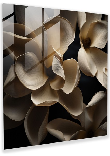 Manolya Cam Baskı - Sanatsal Yakın Çekim Duvar Sanatı - Manolya, Cam Duvar Sanatı, Cam Sanatı, Modern Sanat, 30X30