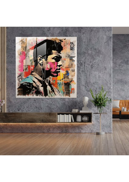 Muhammed Ali Cam Baskı - Muhammed Ali, Duvar Süslemesi, Muhammed Ali, Soyut, 30X30