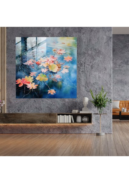 Sonbahar Yaprakları Cam Baskı - Yapraklar, Suluboya Resim, Cam Sanatı, Cam Baskı, 30X30 fiyatları