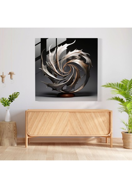 Spiral Yapraklar Cam Sanatı - Yapraklar, Büyüleyici Spiral, Soyut Heykel, Cam Sanatı, 30X30 modelleri