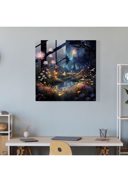 Gece Yarısı Bahçesi Cam Baskı - Gece Yarısı, Gece Yarısı, Cam Duvar Tablosu, Cam Baskı, 30X30 fiyatları