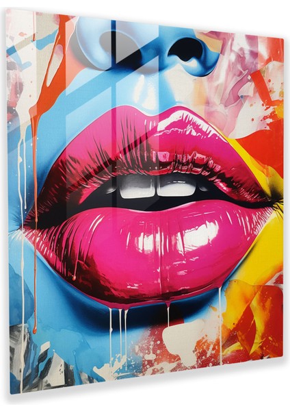 Pop Kiss Cam Baskı - Öpücük, Duvar Süslemesi, Pop Art, Kolaj, 30X30