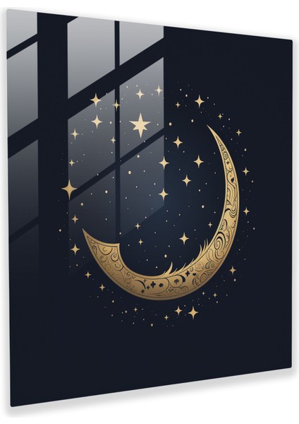 Gece Yarısı Serenity Cam Baskı - Gece Yarısı, Duvar Dekorasyonu, Gece Yarısı, Cam Sanatı, 30X30