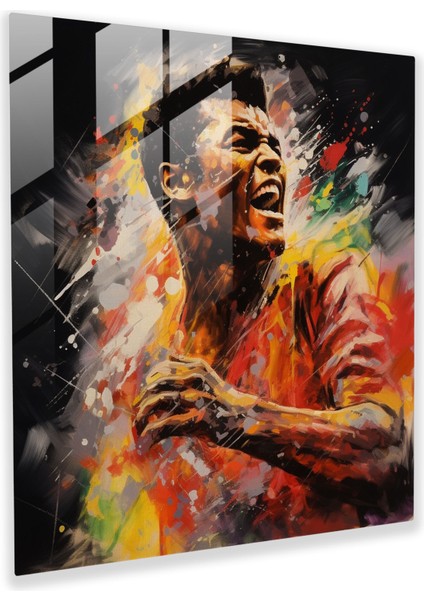 Muhammed Ali Cam Duvar Sanatı - Muhammed Ali, Muzaffer, Cam Sanatı, Dokulu Tablo, 30X30