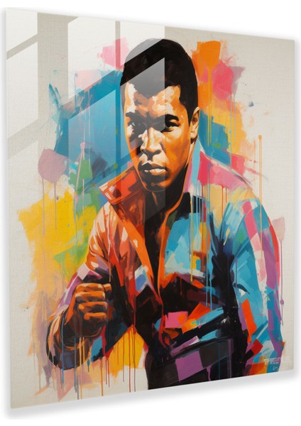 Muhammed Ali Cam Baskı - Muhammed Ali, Cam Baskı, Ev Dekorasyonu, Cam Sanatı, 30X30