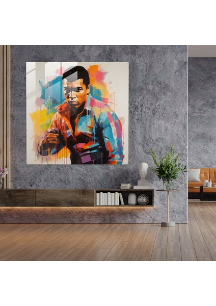 Muhammed Ali Cam Baskı - Muhammed Ali, Cam Baskı, Ev Dekorasyonu, Cam Sanatı, 30X30 fiyatları