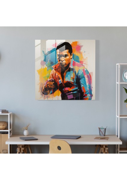 Muhammed Ali Cam Baskı - Muhammed Ali, Cam Baskı, Ev Dekorasyonu, Cam Sanatı, 30X30 modelleri