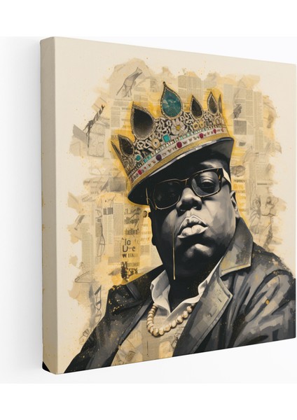 Notorious Big Duvar Dekorasyonu - Notorious Big, Notorious Big, Kanvas Tablo Duvar Sanatı, Şarkı Sözleri Çalışması, 30X30
