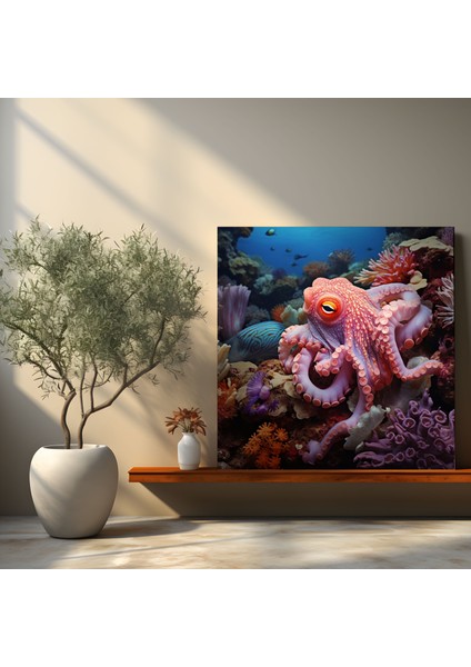 Ahtapot Kanvas Tablo - Sakin Sualtı Tablosu - Ahtapot, Kanvas Tablo, Kanvas Tablo, Ahtapot, 30X30 fiyatları