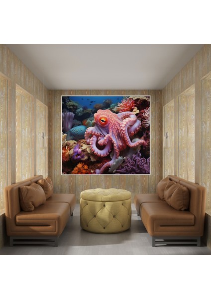 Ahtapot Kanvas Tablo - Sakin Sualtı Tablosu - Ahtapot, Kanvas Tablo, Kanvas Tablo, Ahtapot, 30X30 modelleri