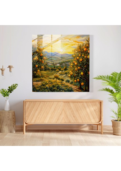 Limon Ağacı Cam Baskı - Cam Üzerine Yağlıboya Tablo - Limon Ağacı, Ev Dekorasyonu, Cam Baskı, Duvar Dekorasyonu, 30X30 fiyatları