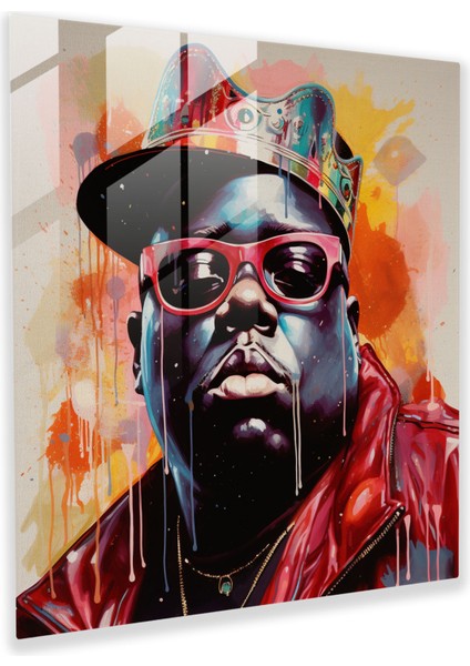 Ünlü B.i.g. Pop Art Cam Baskı - Ünlü Büyük, Çizgi Roman Gibi, Cam Sanatı, Ünlü Büyük.i.g., 30X30