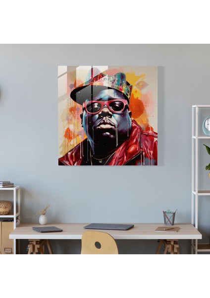 Ünlü B.i.g. Pop Art Cam Baskı - Ünlü Büyük, Çizgi Roman Gibi, Cam Sanatı, Ünlü Büyük.i.g., 30X30 modelleri