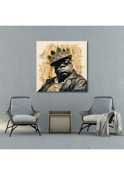 Notorious Big Duvar Dekorasyonu - Notorious Big, Notorious Big, Kanvas Tablo Duvar Sanatı, Şarkı Sözleri Çalışması, 30X30