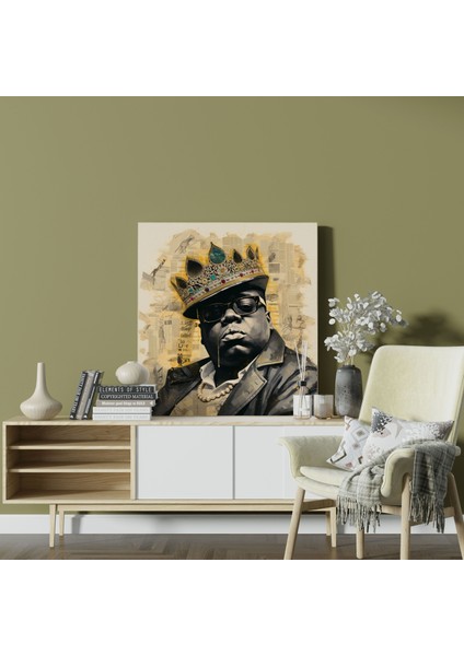 Notorious Big Duvar Dekorasyonu - Notorious Big, Notorious Big, Kanvas Tablo Duvar Sanatı, Şarkı Sözleri Çalışması, 30X30