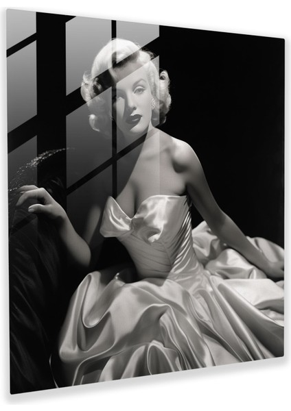 Klasik Marilyn Monroe Cam Baskı - Marilyn Monroe, Modern Sanat, Cam Baskı, Zarif, 30X30