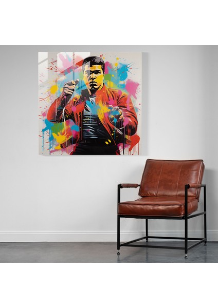 Etkili Muhammed Ali Cam Baskı - Muhammed Ali, Muhammed Ali, Cam Duvar Tablosu, Grafiti, 30X30