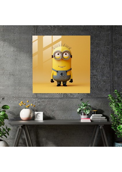 Minyonlar Cam Baskı - Minimalist Tasarım - Minyonlar, Duvar Süslemesi, Cam Sanatı, Cam Baskı, 30X30 modelleri