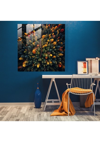 Hava Yaprakları Cam Baskı - Yapraklar, Ormanlar, Yapraklar, Doğa, 30X30 modelleri