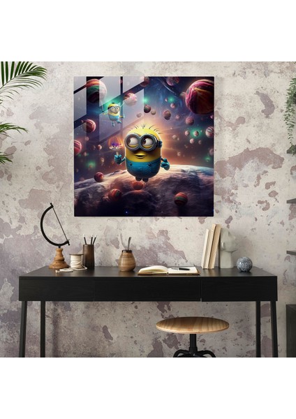 Minions Cam Baskı - Kozmik Macera - Minyonlar, Duvar Süslemesi, Canlı Renkler, Kozmik Macera, 30X30 fiyatları