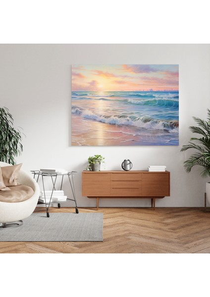 Pastel Kanvas Tablo - Sakin Deniz Manzarası Duvar Tablosu - Pastel, Kanvas, Sakin Deniz Manzarası, Pastel, 30X30 modelleri