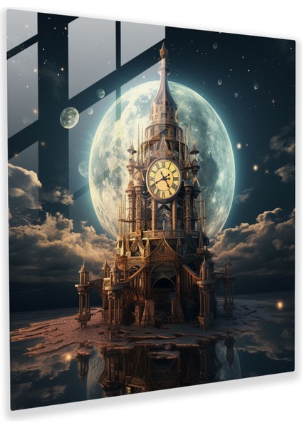 Gece Yarısı Saati Cam Duvar Tablosu - Gece Yarısı, Gece Yarısı, Ev Dekorasyonu, Cam Duvar Sanatı, 30X30