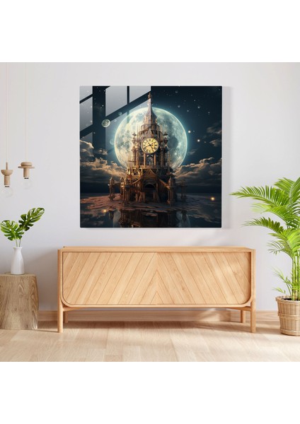 Gece Yarısı Saati Cam Duvar Tablosu - Gece Yarısı, Gece Yarısı, Ev Dekorasyonu, Cam Duvar Sanatı, 30X30 fiyatları