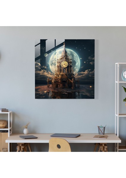 Gece Yarısı Saati Cam Duvar Tablosu - Gece Yarısı, Gece Yarısı, Ev Dekorasyonu, Cam Duvar Sanatı, 30X30 modelleri