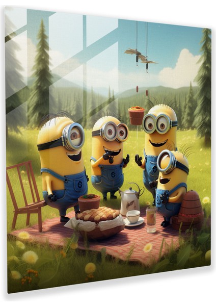 Minions Cam Tablo - Minyonlar, Cam Sanatı, Cam Baskı, Karikatür, 30X30