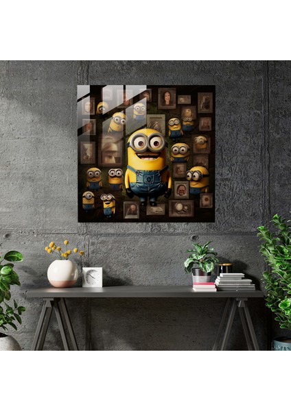 Minyonlar Kolaj Cam Baskı - Minyonlar, Kolaj, Cam Duvar Sanatı, Minyonlar, 30X30 fiyatları