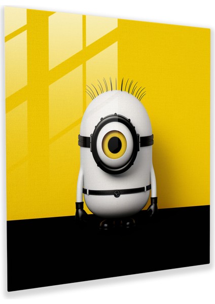 Minions Cam Baskı - Minimalist Monokrom - Minyonlar, Cesur Ifade, Ev Dekorasyonu, Zarafet, 30X30