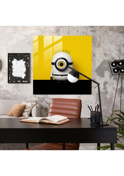 Minions Cam Baskı - Minimalist Monokrom - Minyonlar, Cesur Ifade, Ev Dekorasyonu, Zarafet, 30X30 fiyatları