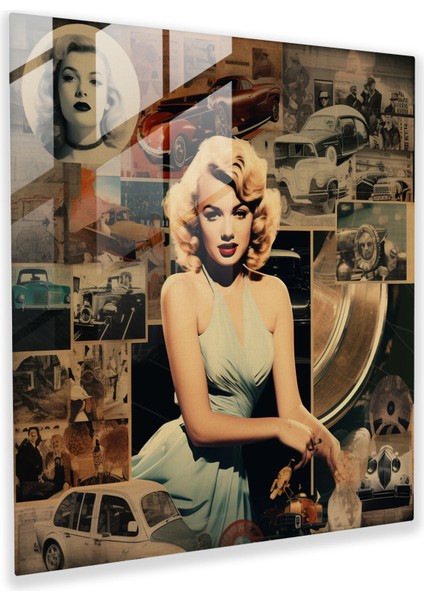 Marilyn Monroe Film Sahneleri Cam Baskı - Marilyn Monroe, Modern Sanat, Duvar Dekorasyonu, Kolaj, 30X30