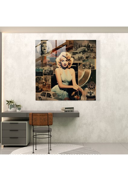 Marilyn Monroe Film Sahneleri Cam Baskı - Marilyn Monroe, Modern Sanat, Duvar Dekorasyonu, Kolaj, 30X30 fiyatları
