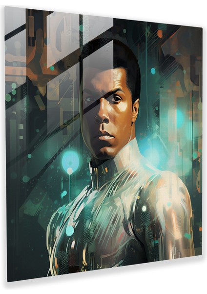 Muhammed Ali Cam Baskı - Muhammed Ali, Ev Dekorasyonu, Modern Sanat, Cam Baskı, 30X30