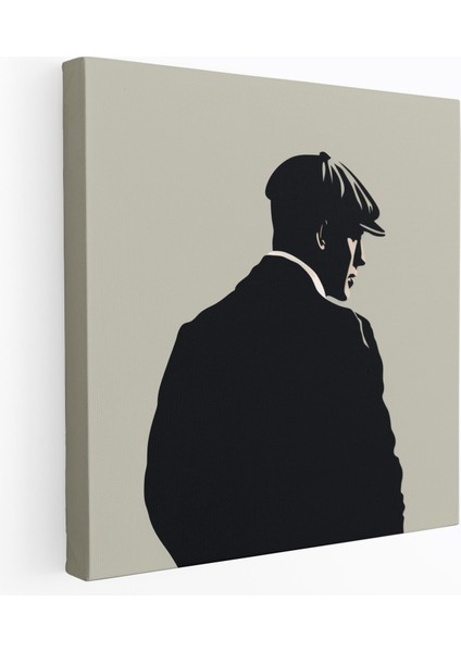 Peaky Blinders Siluet Duvar Dekorasyonu - Peaky Blinders, Kapaklı, Minimalist, Kanvas Tablo, 30X30