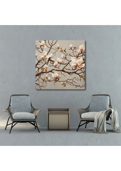 Manolya Dalı Kanvas Tablo - Manolya, Manolya, Duvar Süslemesi, Ev Dekorasyonu, 30X30 fiyatları