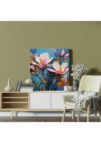 Manolya Kanvas Tablo - Manolya, Ev Dekorasyonu, Duvar Dekorasyonu, Canlı Renkler, 30X30 fiyatları