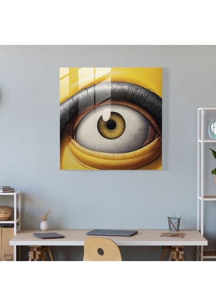 Ilginç Minyon Portresi Cam Baskı - Minyonlar, Mizah, Modern Sanat, Duvar Dekorasyonu, 30X30