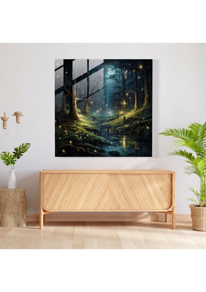 Gece Yarısı Gerçekçi Cam Duvar Sanatı - Gece Yarısı, Gizem, Duvar Dekorasyonu, Gece Yarısı, 30X30 modelleri