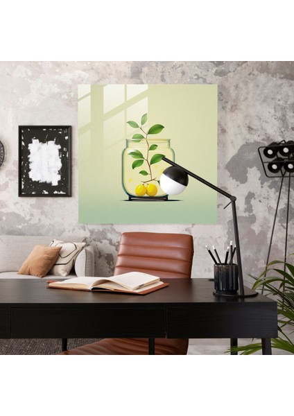 Limon Ağacı Cam Baskı - Limon Ağacı, Modern Sanat, Cam Duvar Sanatı, Limon Ağacı, 30X30