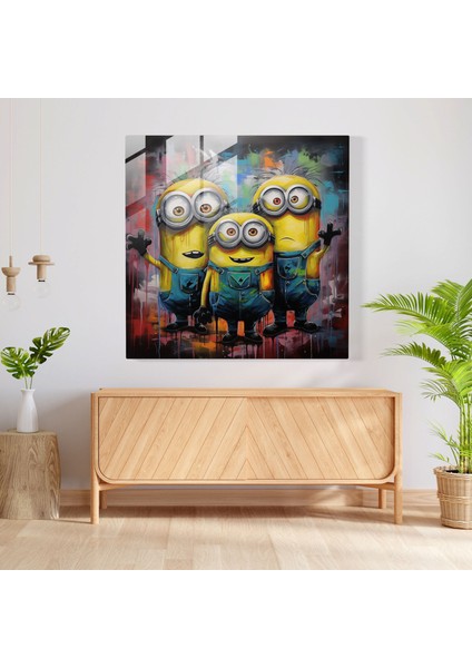 Minyonlar Cam Baskı - Minyonlar, Sinirli, Modern Sanat, Minyonlar, 30X30 fiyatları