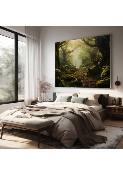 Rüya Gibi Yosun Kanvas Tablo - Yosun, Yosunlu Orman, Duvar Dekorasyonu, Kanvas Tablo, 30X30
