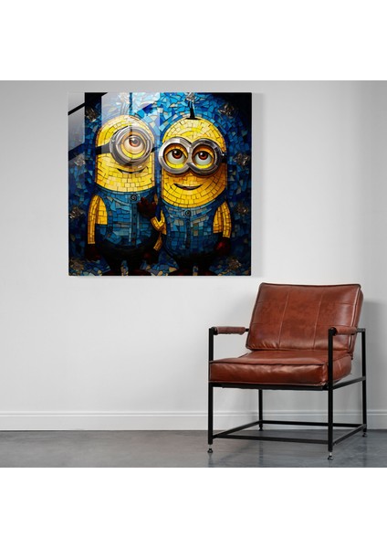 Minyonlar Vitray Baskı - Minyonlar, Minyonlar, Mozaik Desenler, Duvar Dekorasyonu, 30X30 modelleri