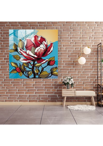 Pop Manolya Cam Baskı - Manolya, Cam Baskı, Duvar Dekorasyonu, Modern Sanat, 30X30 fiyatları