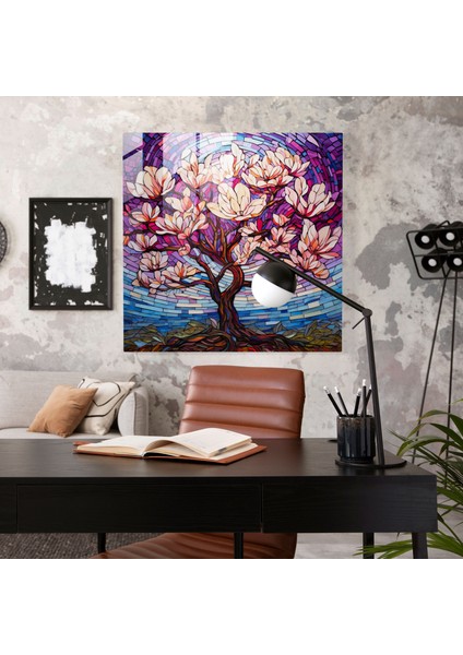 Magnolia Majesty Cam Baskı - Manolya, Duvar Süslemesi, Vitray Mozaik, Majestic, 30X30 fiyatları
