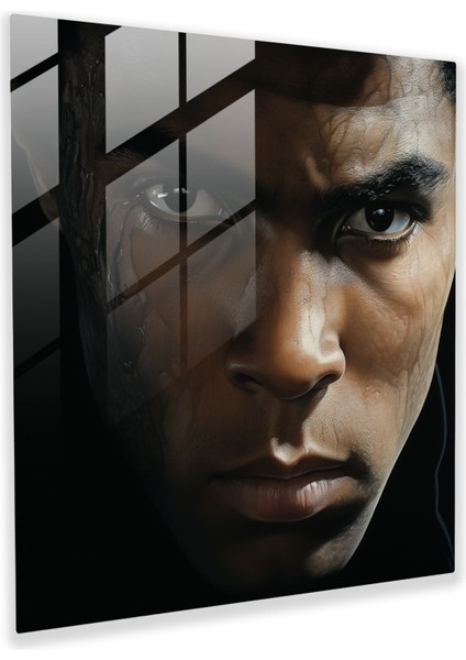 Muhammed Ali Cam Baskı - Muhammed Ali, Fotogerçekçi, Muhammed Ali, Cam Duvar Tablosu, 30X30
