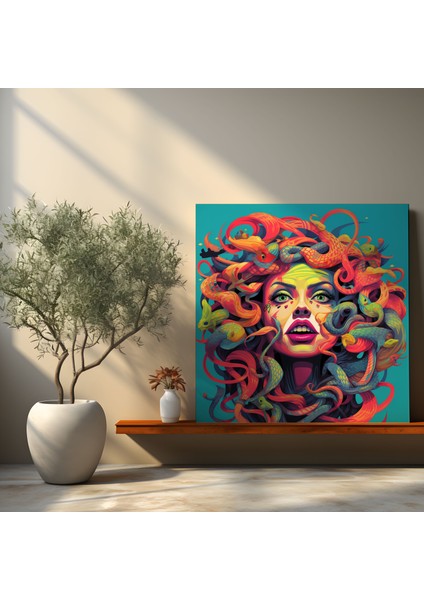 Medusa Pop Art Kanvas Tablo - Medusa, Çizgi Roman Tarzı, Ev Dekorasyonu, Kanvas Tablo, 30X30 fiyatları